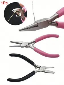 1Pcs Professional Round Concave Stainless Steel Pliers for Jewelry Making - Mini Precision Wire Looping & Bending Tool, Ideal DIY Hand Tool for Craft Hobbyists