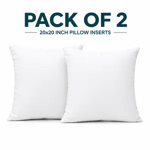 2/4pcs Square Pillows,50cmx50cm Comfortable Pillow Insert, Fits 45cm CushionCover,  Sofa Backrest, Brushed Fabric