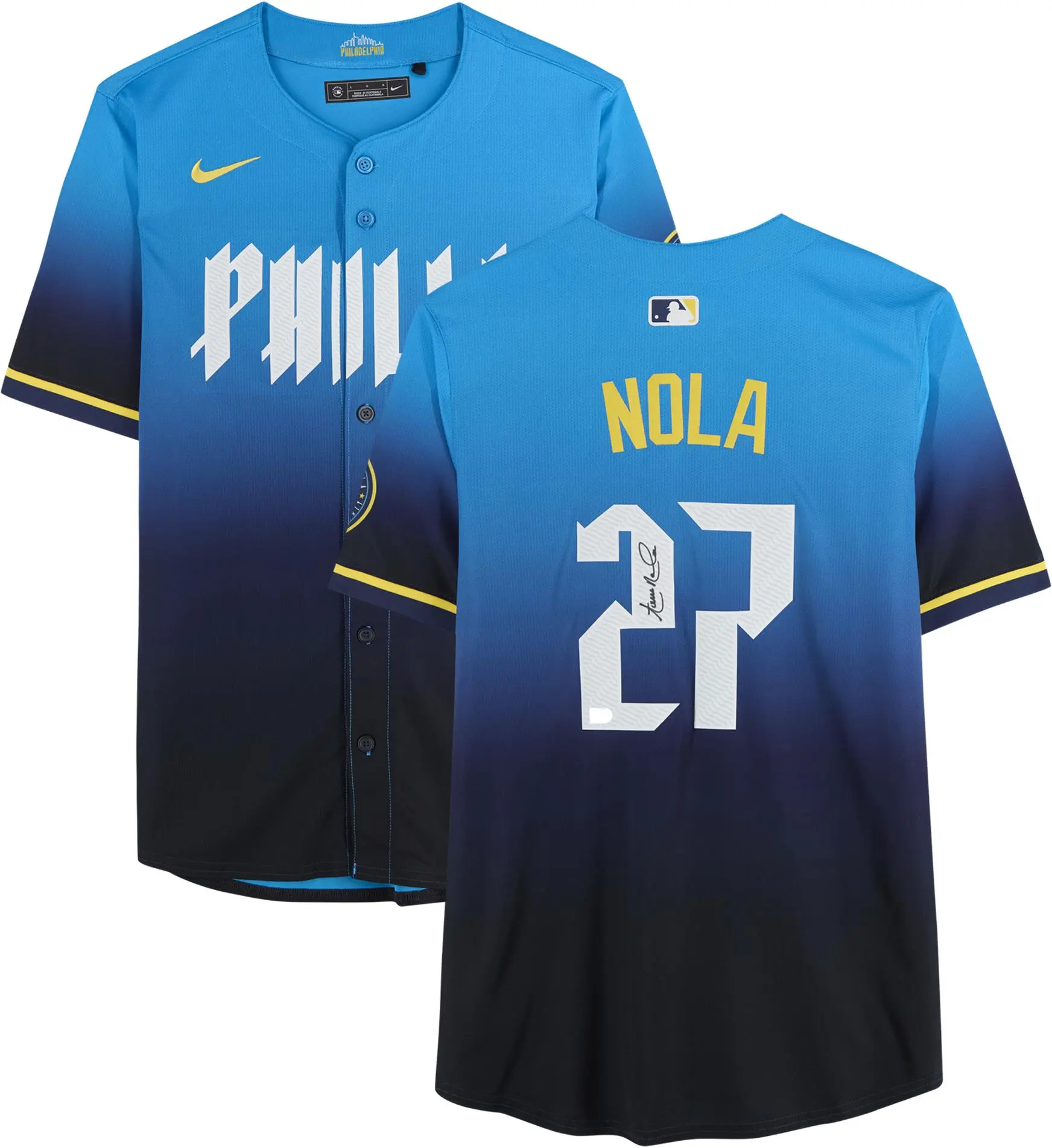 Aaron Nola Philadelphia Phillies Autographed Light Blue City Connect Limited Jersey - Fanatics Authentic Certified