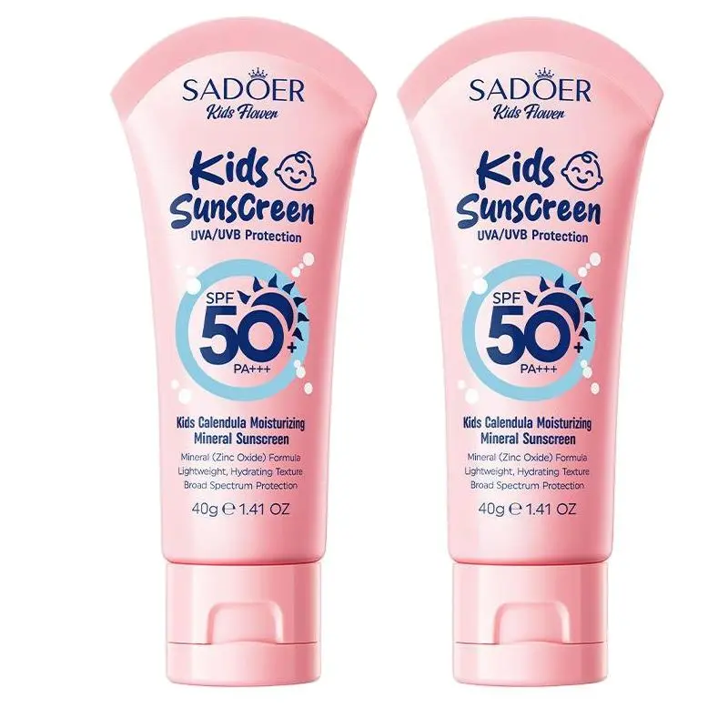 Children's Mineral Sun Cream SPF50+, Calendula Extract, Zinc Oxide, Non-Greasy, Hydrating, Sensitive Skin-Friendly Anti-UV Summer Sunscreen | Limited Buy 1 Get 1 Free Offer