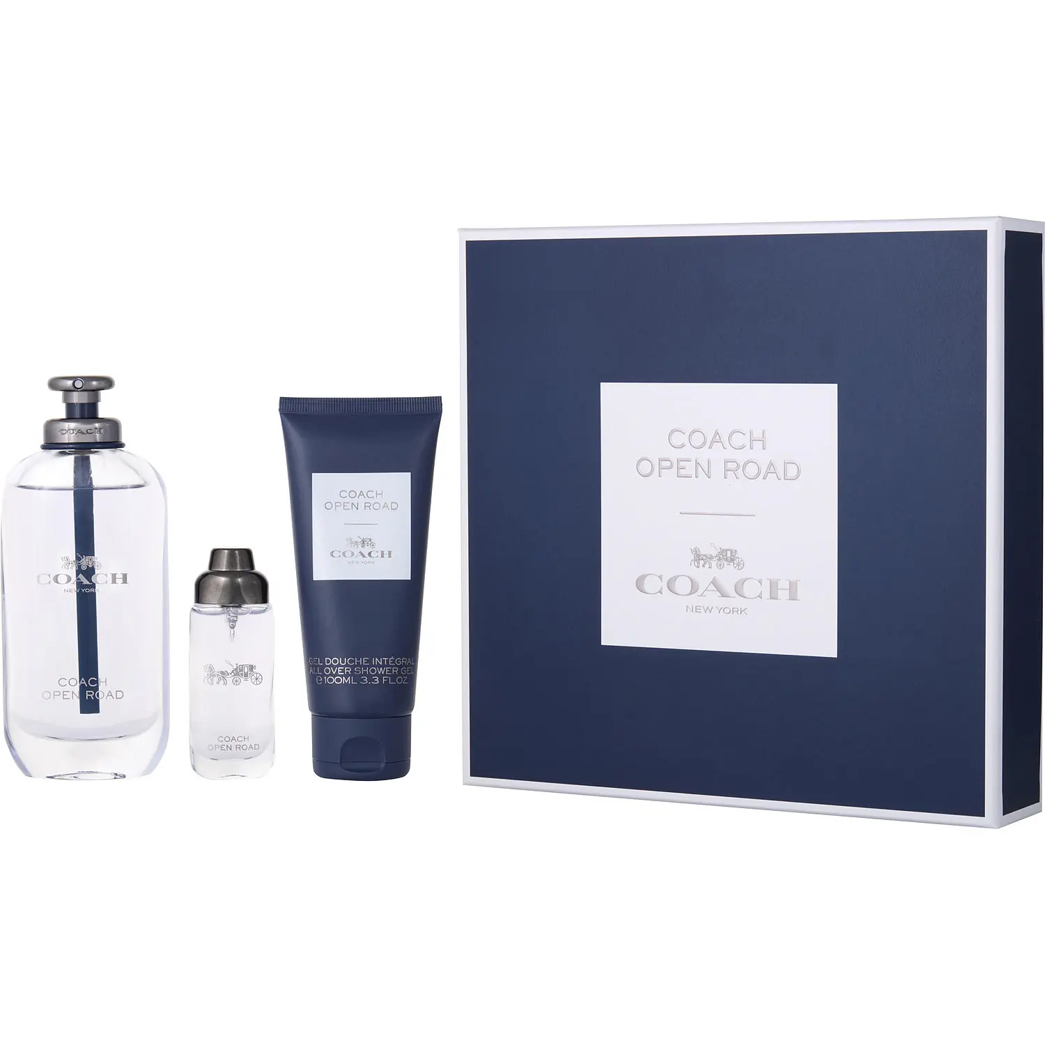 Coach Open Road Set-Edt Spray 3.4 Oz & Shower Gel 3.4 Oz & Edt Spray 0.5 Oz For Men