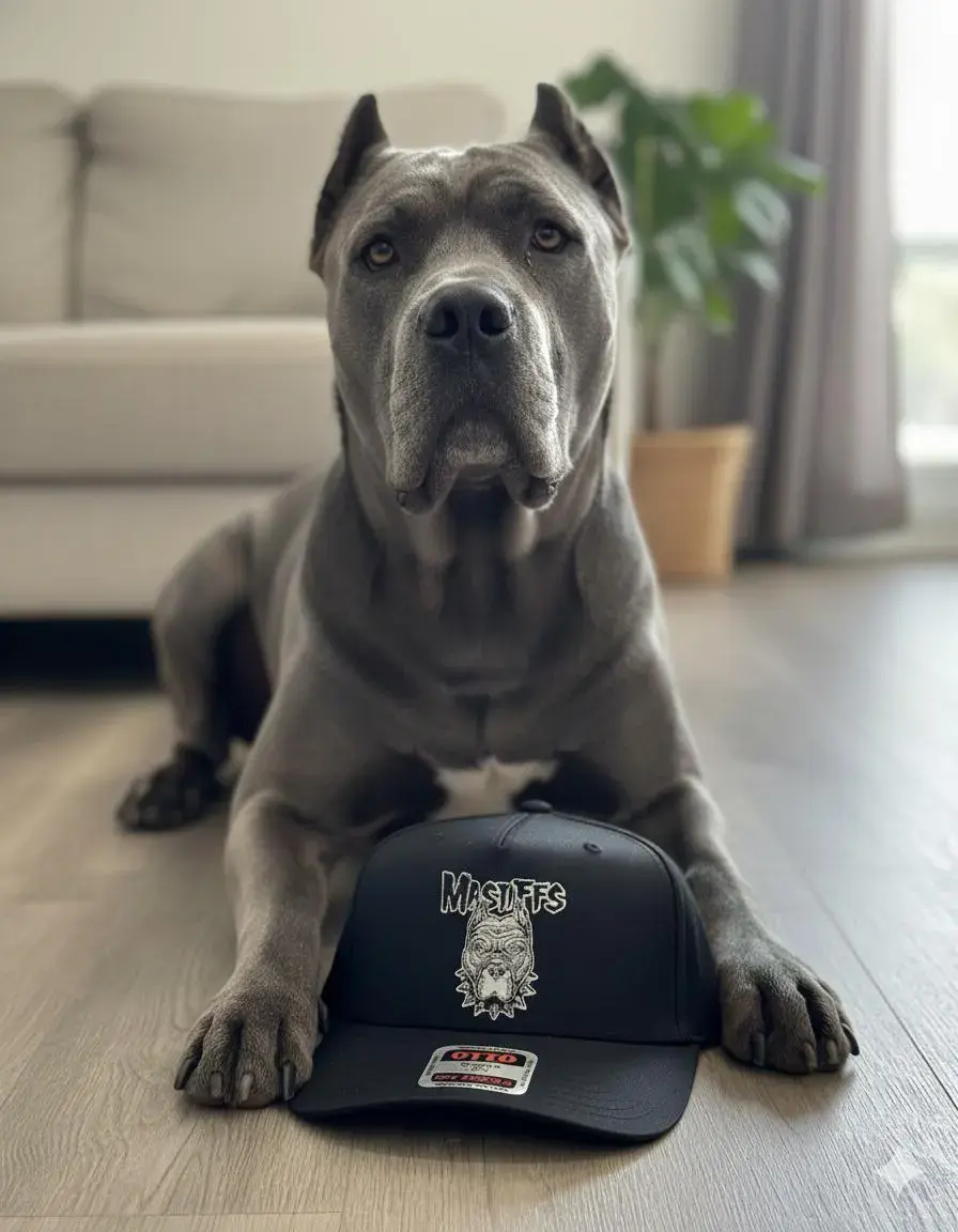 Embroidered Mastiff Dog Hat – Otto Black Cap