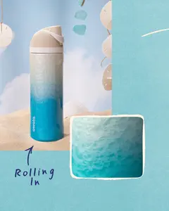 Owala FreeSip 24oz Rolling in Gradient Blue Limited Edition NEW Bash