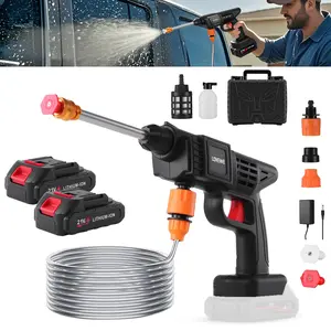 LOVEWE Cordless pressure washer with two rechargeable batteries; portable bottle-style pressure washer for car and household cleaning outdoorfun