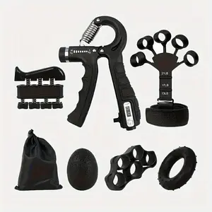 Grip training set (6 pieces): Adjustable resistance grips, finger extender, grip rings, Hand Grip Exerciser, muscle training arm strength trainer, with carrying bag, Adjustable workout equipment