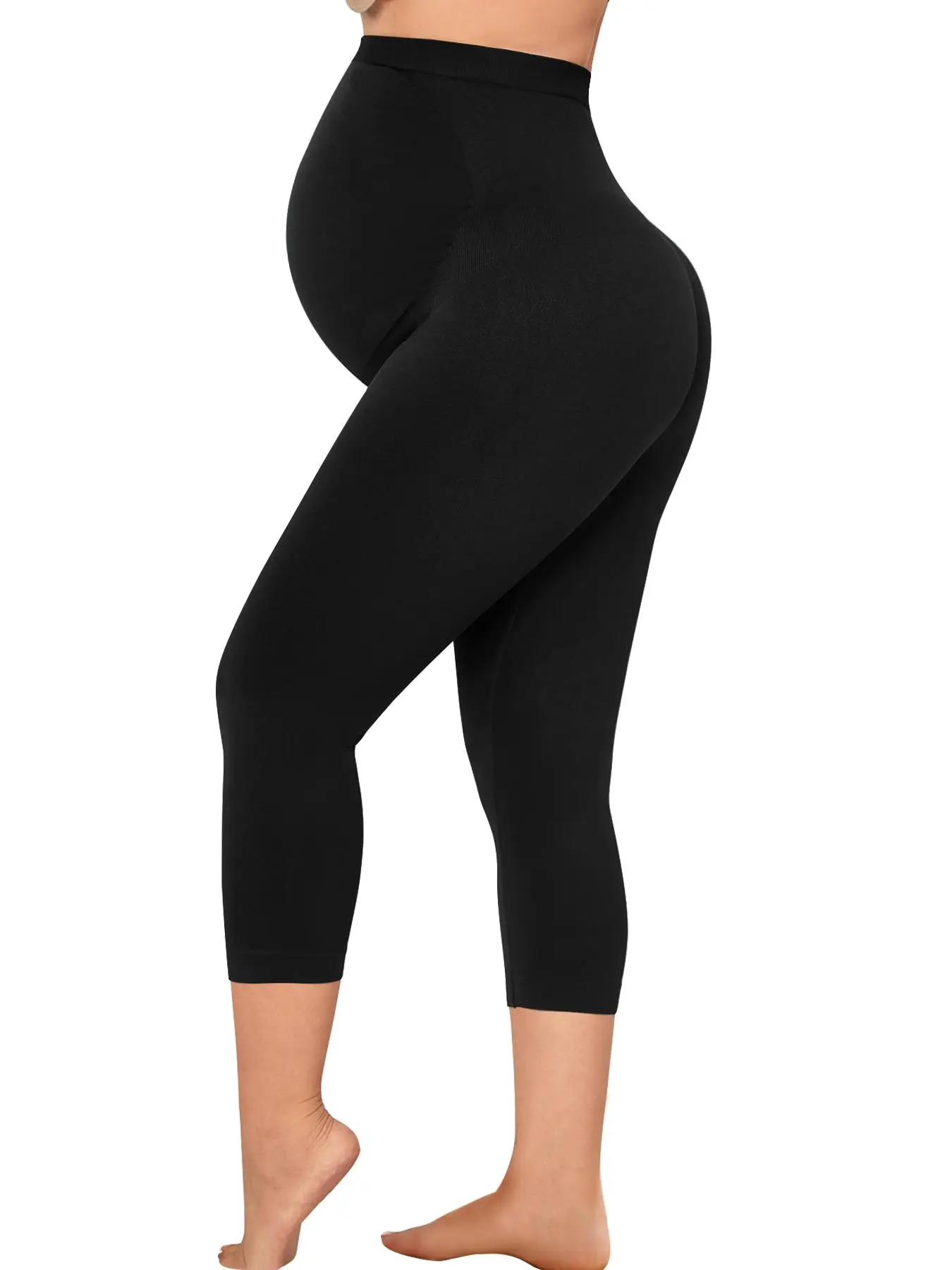 Maternity Solid High Waist Leggings, Casual Comfy Breathable Maternity Skinny Pants for Daily Wear, Maternity Bottoms for All Seasons, Pregnancy Cloth