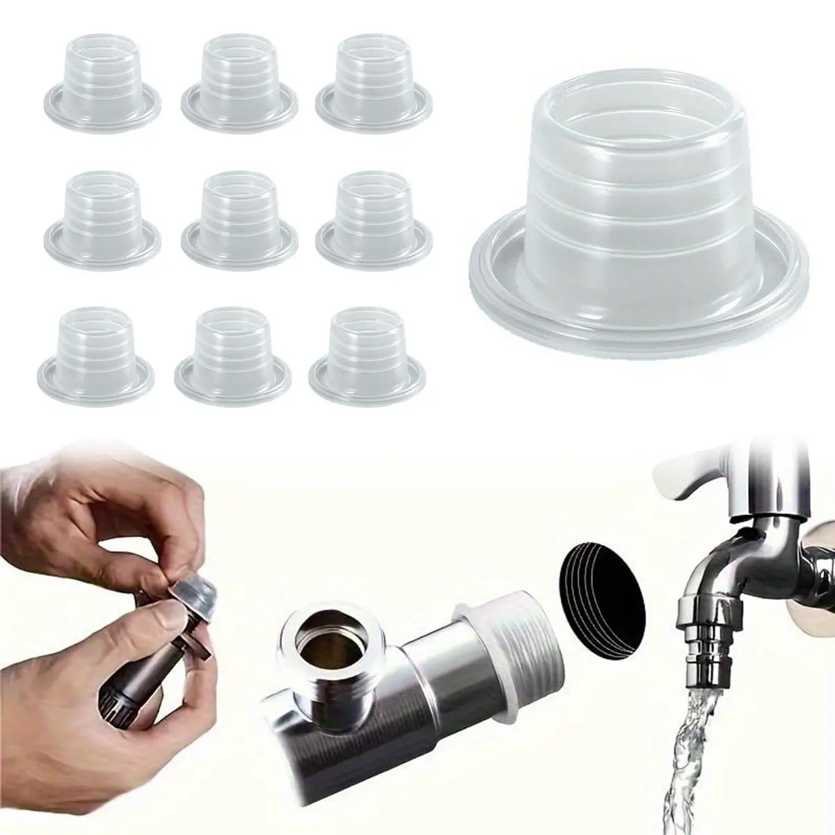 20-60 PCS Silicone Thread Seal Tape – No-Wrap Teflon Tape Alternative for Faucet, Valve Pipe Threads, Leak-Proof Heat-Resistant