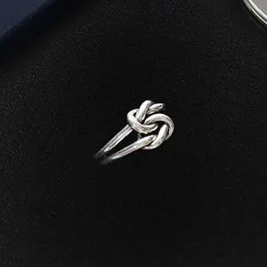 Simple and fashionable personality double-layer knot line knotted open ring trendy cool old retro punk couple jewelry