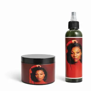 Mama Set Fast Hair Growth Oil & Pomade Set Edge Control Moisture Scalp Care Thick Hair Oil Pack 2