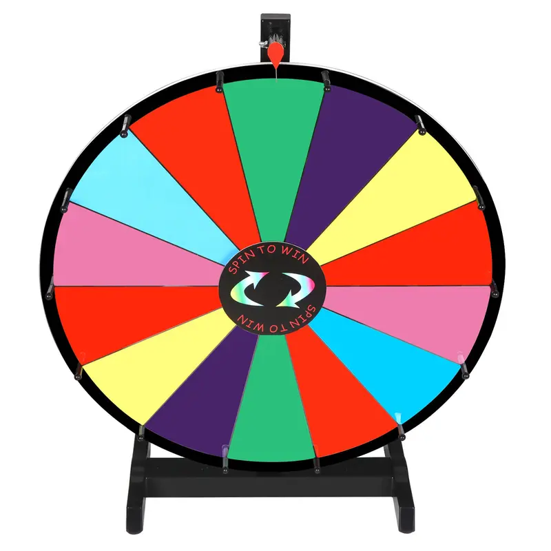 JupiterForce 24" Tabletop Spinning Prize Wheel 14 Slots w/DryErasable Trade Show Carnival