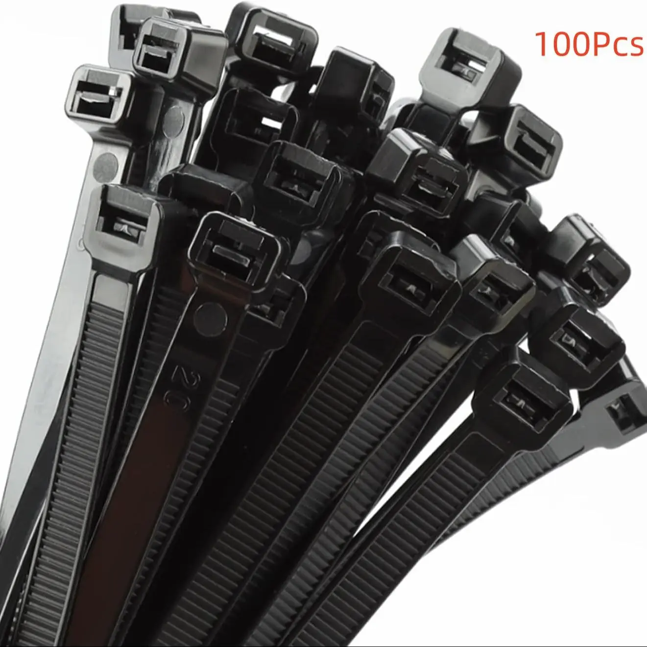 100 Pack 18 Inch and Zip Ties, 200 Lb Strength Large Wire Cable Ties for Indoor and Outdoor Use, UV Resistant Plastic