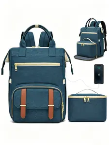 Multifunctional Commuter Backpack, Independent Insulated Lunch Bag, 15.6 Inch Laptop Compartment, USB Charging, Student Travel Backpack