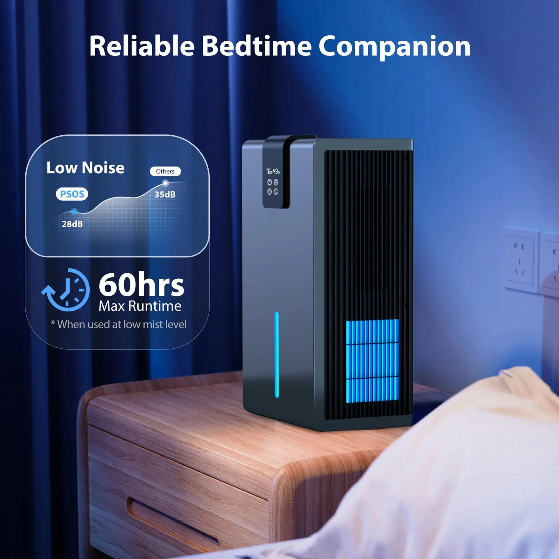 Grey dehumidifier with digital display a