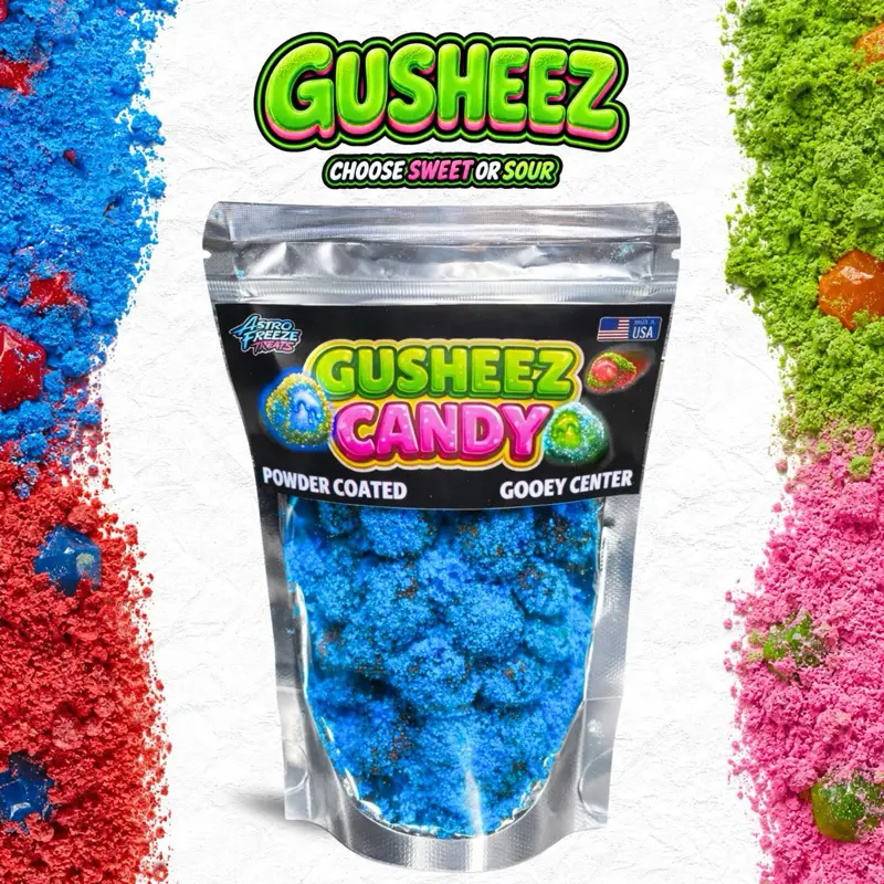 Gusheez- 8oz Bag- Astro Freeze Treats- Pick Flavor- Sour or Sweet- Gushing Liquid Center- Chewy Fruit Snack Gusheez- 8oz Bag- Astro Freeze Treats- Pick Flavor- Sour or Sweet- Gushing Liquid Center- Chewy Fruit Snack