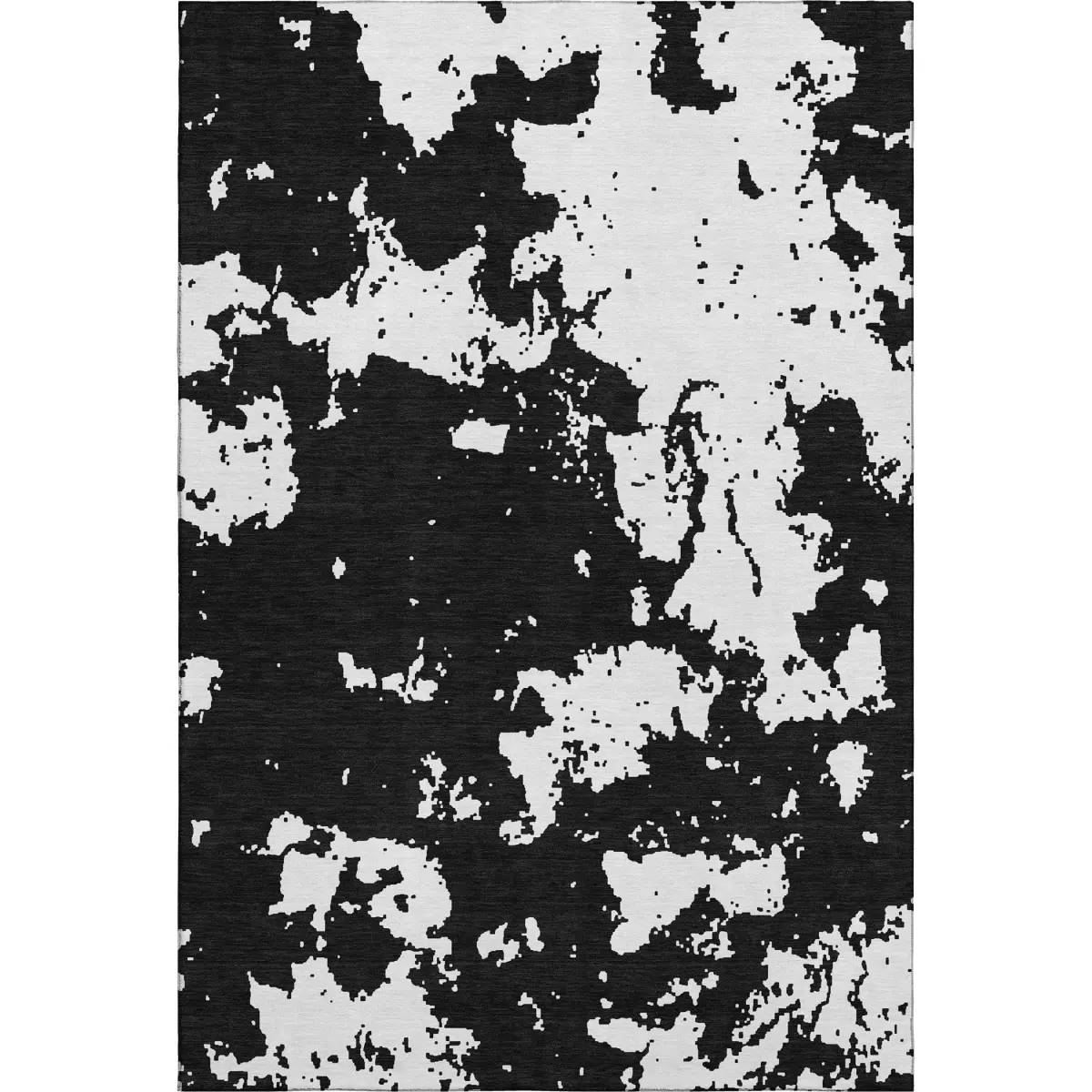 HomeRoots 671276 Giant Size 10x14 ft. Patterned Black-and-White Abstract Machine-Made Rectangle Area Rug, Machine-Washable, UV-Protected No Fade Carpet, Giant Size Area Rugs, Machine-Washable Area Rugs