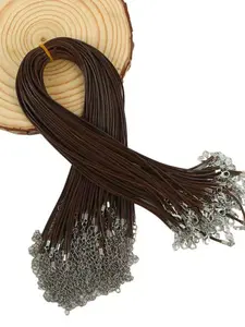 50pcs Necklace Cord Clasp, 1.5mm Wax Rope for Pendants, 18 Inch Adjustable Chain, DIY Bracelet Jewelry Making Supplies