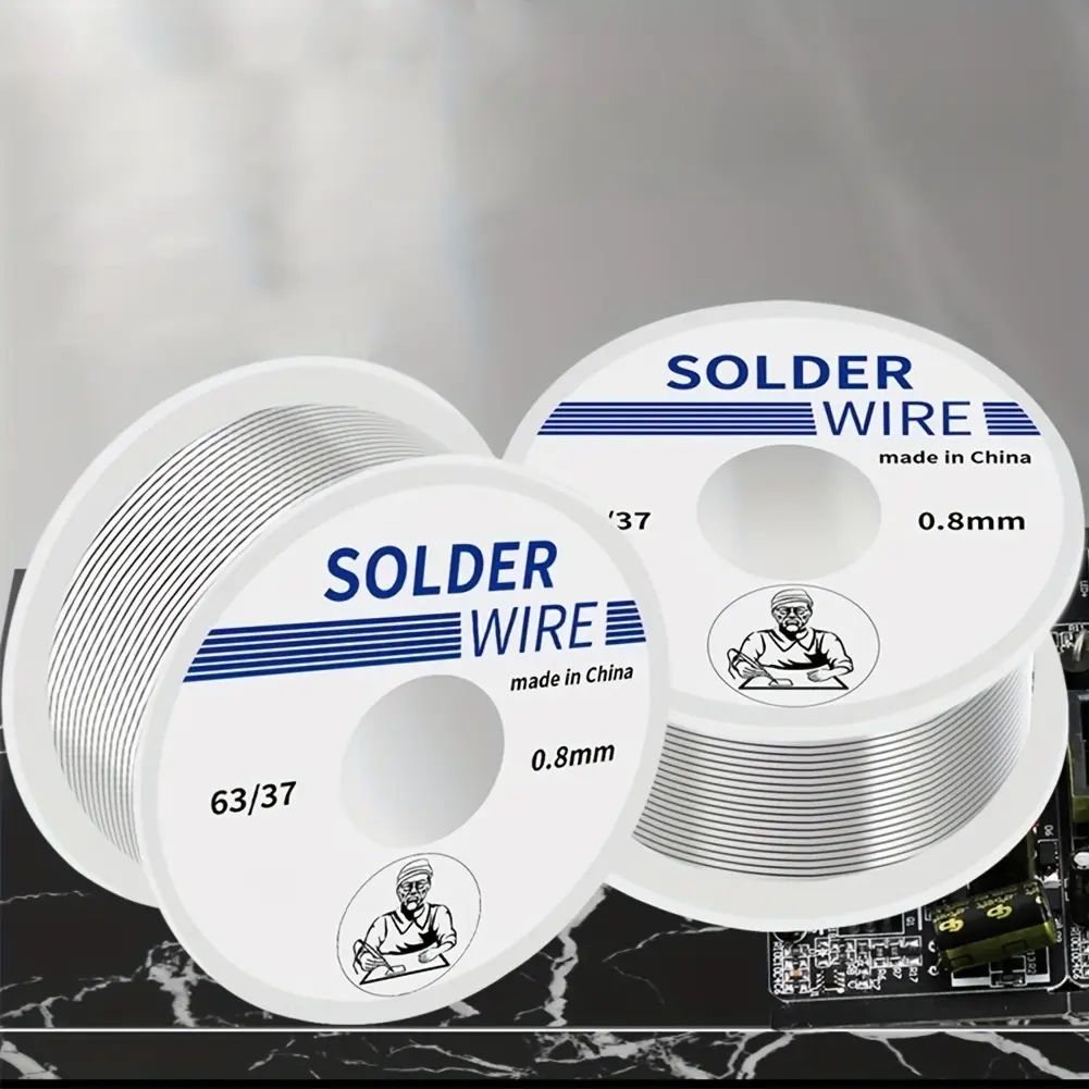 1pc/2pcs 50g Welding Solder 0.8mm 1mm 63/37 FLUX 2.0% Soldering Wire Roll Melt Rosin Core Solder No-clean Tin BGA Welding Tools