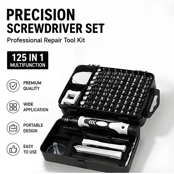 Precision Mini Magnetic Screwdriver Set with Multi-Type Bits, Portable Design, Easy to Use Hand Tool Kit for Game Console, Electronics Repair, DIY Enthusiasts