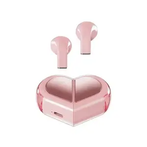 2025 NEW K520 Wireless Earbuds Stereo Earphone Rotatable Love Heart Shaped Charging Case Low Latency Headphones For Phone Tablet