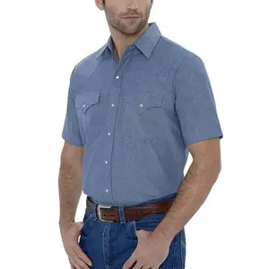 Men's Ely Cattleman Short Sleeve Chambray Snap Shirt
