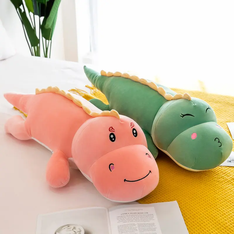 Snowolf Soft Plush Body Pillow - Huggable Stuffed Animal, Cotton Fill Character Stuffed Toy Plushies, 31.5in/35.4in/47in Sizes, Dinosaur/Unicorn Designs, Kids' Gift, Home Decoration (Pink, Green)