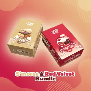 Prime Bites New Flavor Bundle - Red Velvet & S'mores Protein Brownies - 24 High-Protein Snacks with Cream Cheese Glaze & Gooey Chocolate Base - 19g Protein per Brownie