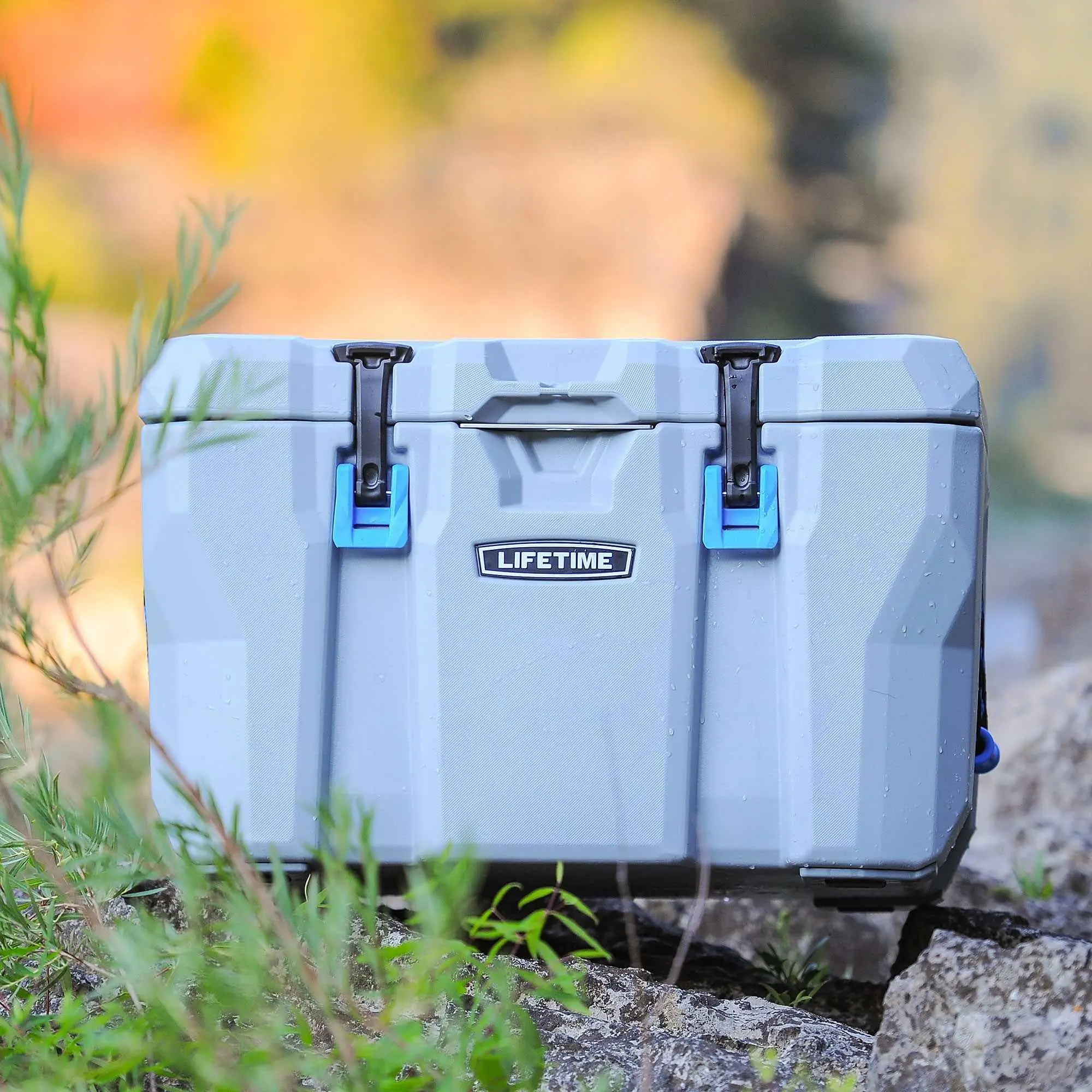 Lifetime 55qt Bear-Resistant Hard Camping Cooler, Premium High Performance, Ice Retention, 60-Can Capacity, Light Gray