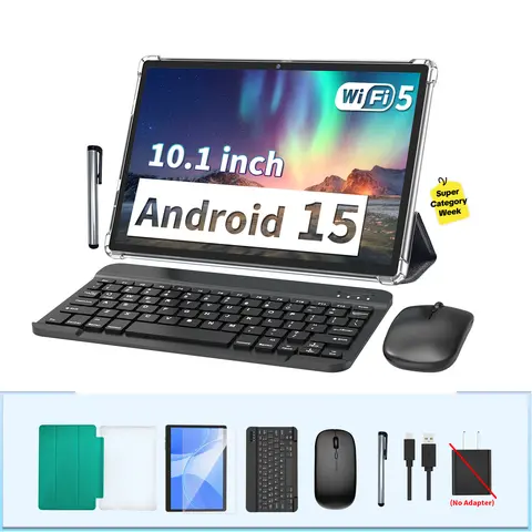 【FALL DEALS】PYNAREL Android 15 Wireless Touchscreen Tablet Comprehensive Package with 1 x Stylus, Keyboard, Case, Mouse, Screen Protector, 5G Wi-Fi, 128GB ROM, Type-C - Daily Use Tech Gadget, Back-to-School Gift Idea,back to school,back to school haul