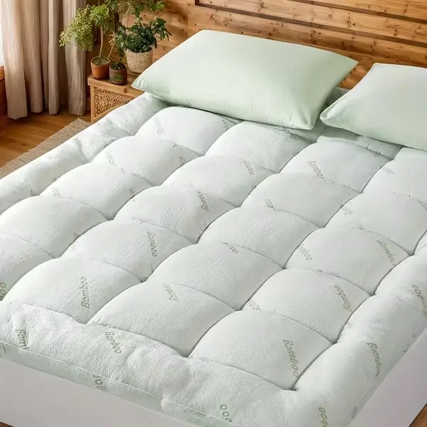 [Thick Washable Pad] Cooling Mattress Topper Extra Thick Washable Soft Mattress Pad Bed Mattress Topper with 8-21" Deep Pocket, Home Bedding, Bed Comfort, Breathable Design, Comfortable Pad, Hypoallergenic Filling, Durable Padding, Sleep Accessory, Mattre