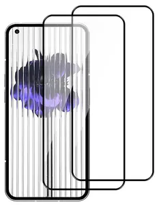 2x Tempered Glass for Nothing Phone 1, Nakedcellphone 9H Hard Clear Screen Protector Guard [Scratch/Crack Saver] - Full Size with Black Trim Border