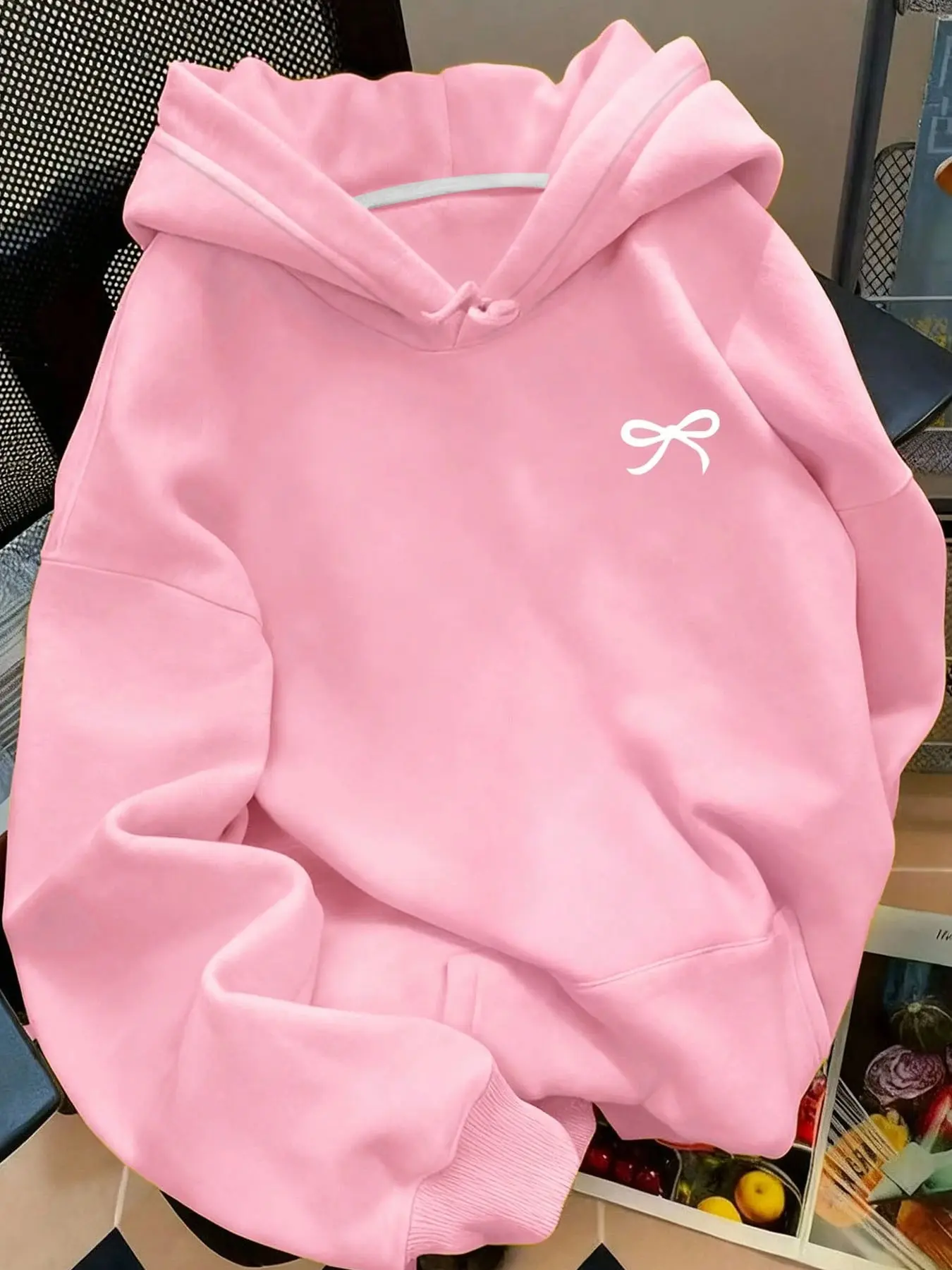 Soft fleece-lined, relaxed-fit style with a kangaroo pocket and drawstring hood Adjustable. This on-trend Cute Knot Hoodie Sweatshirts pullover is perfect for versatile daily casual wear in fall and winter. Long Sleeve Womenswear Tops