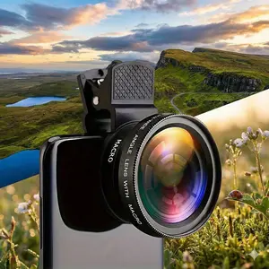YUEFANSEN Mobile phone camera artifact lens 0.45 wide angle + 12.5 macro two-in-one TikTok selfie HD wide angle external Smartphone Cellphone NFL also like