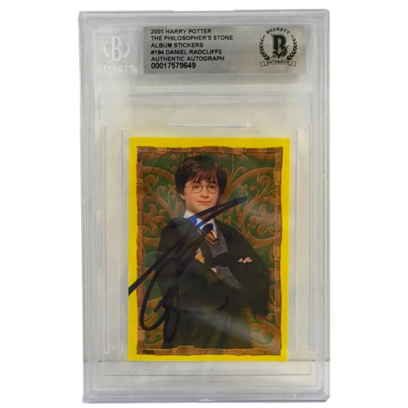 Daniel Radcliffe Authentic Autographed Harry Potter Philosphers Stone Card 2001 Sticker #4