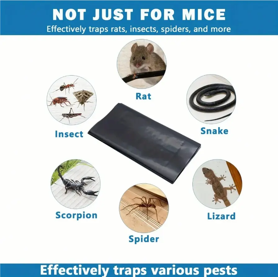 4 Pack Sticky Mouse Trap, Super Large  Glue Traps for Mice and Rats Traps Indoor for Home, Rodent Snakes Spiders Roaches Suitable for family kitchens, warehouses, yards, garages, and storage rooms