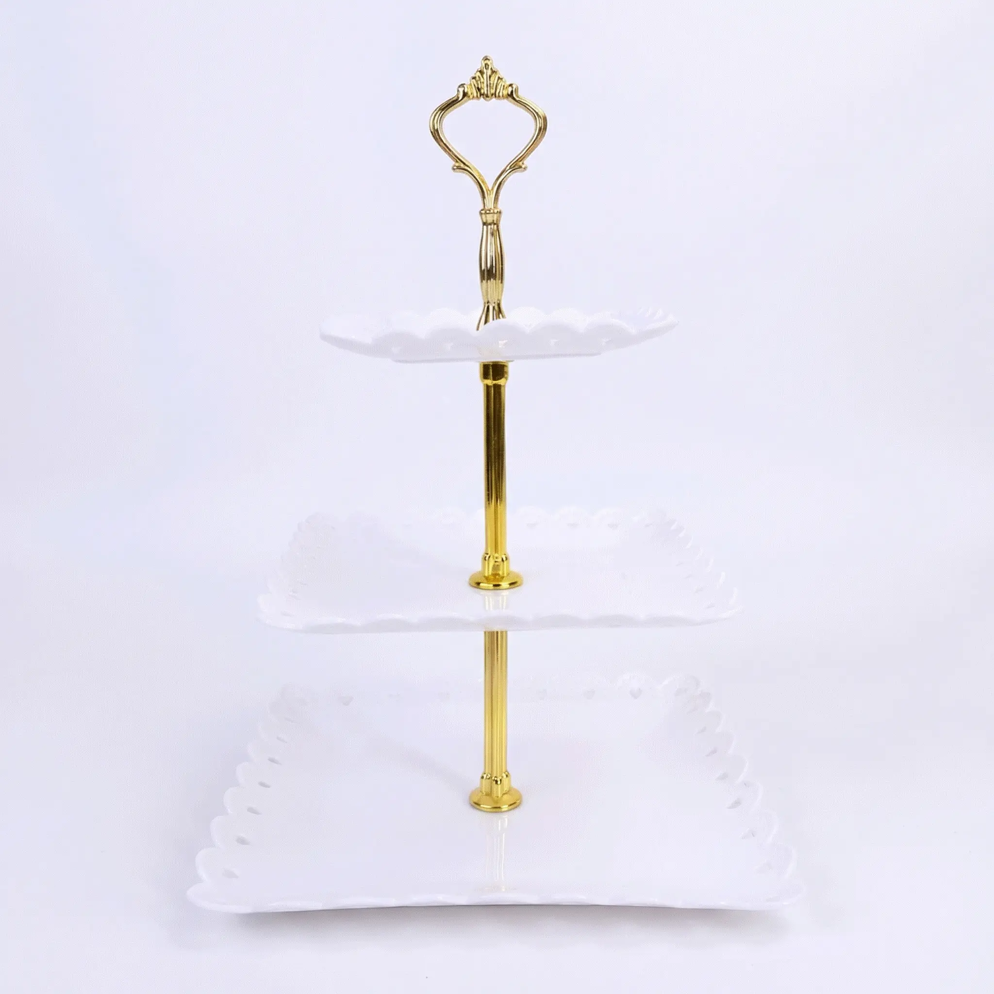 Sebastian CADIA 3-Tier Acrylic Cupcake Stand - Collapsible, Portable White Dessert Stand with Topper, Space-Saving Home Supply for Birthday Parties & Festive Cake Decorating