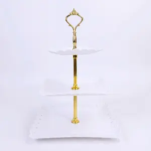Sebastian CADIA 3-Tier Acrylic Cupcake Stand - Collapsible White Dessert Display for Weddings, Birthdays, Home Decor & Festive Party Supplies Cake Topper