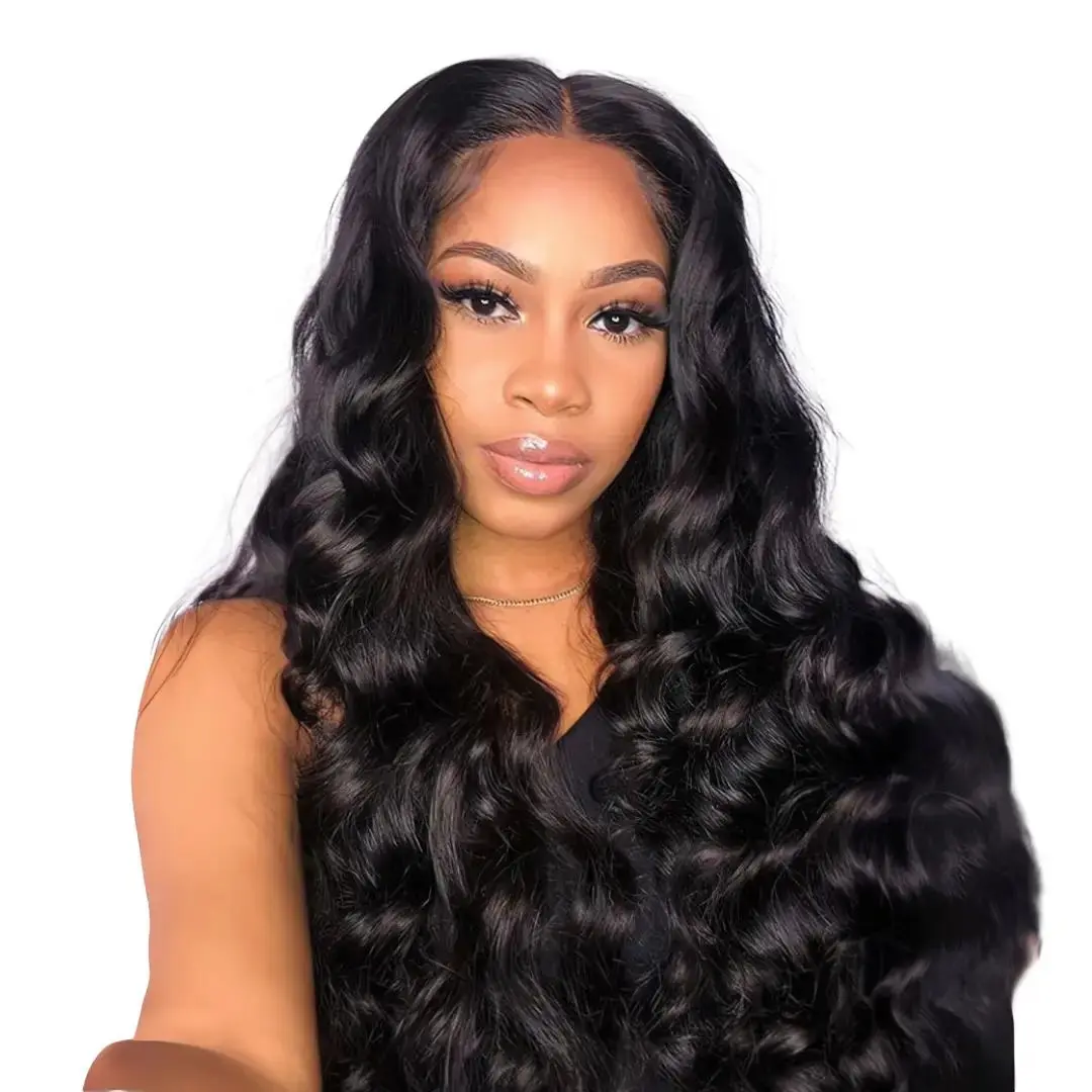 HAIR POP Factory wholesale 26 Inch Black/Ginger/Honey blonde with Black Long Body Wavy Wigs for Women, Gorgeous Fluffy Wigs without Bangs, Synthetic Heat Resistant HD Lace Front Wigs for Party, Daily Use Textured Wave Wig