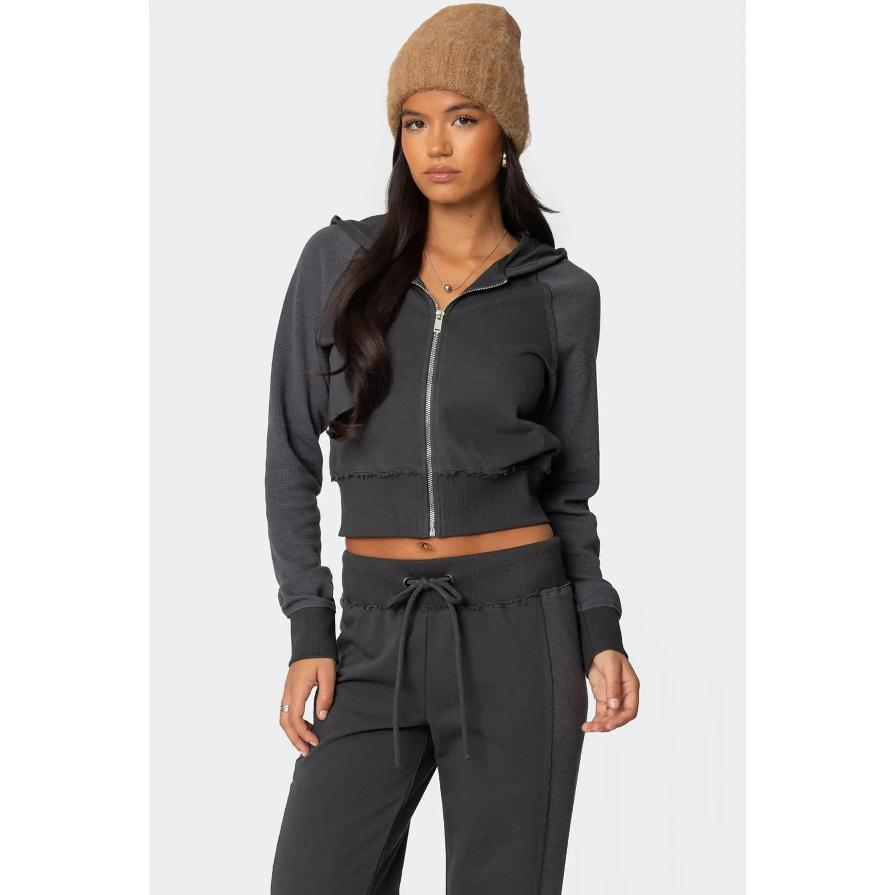 Chandler Waffle Zip Up Hoodie