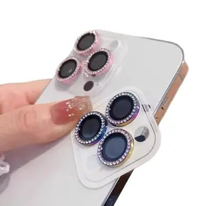 Bling Camera Lens Protector for iPhone 17 Series with Colorful Rhinestone Non-Shed Diamonds Secure Fit Camera Cover