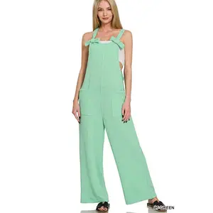 Green Ribbed Overalls