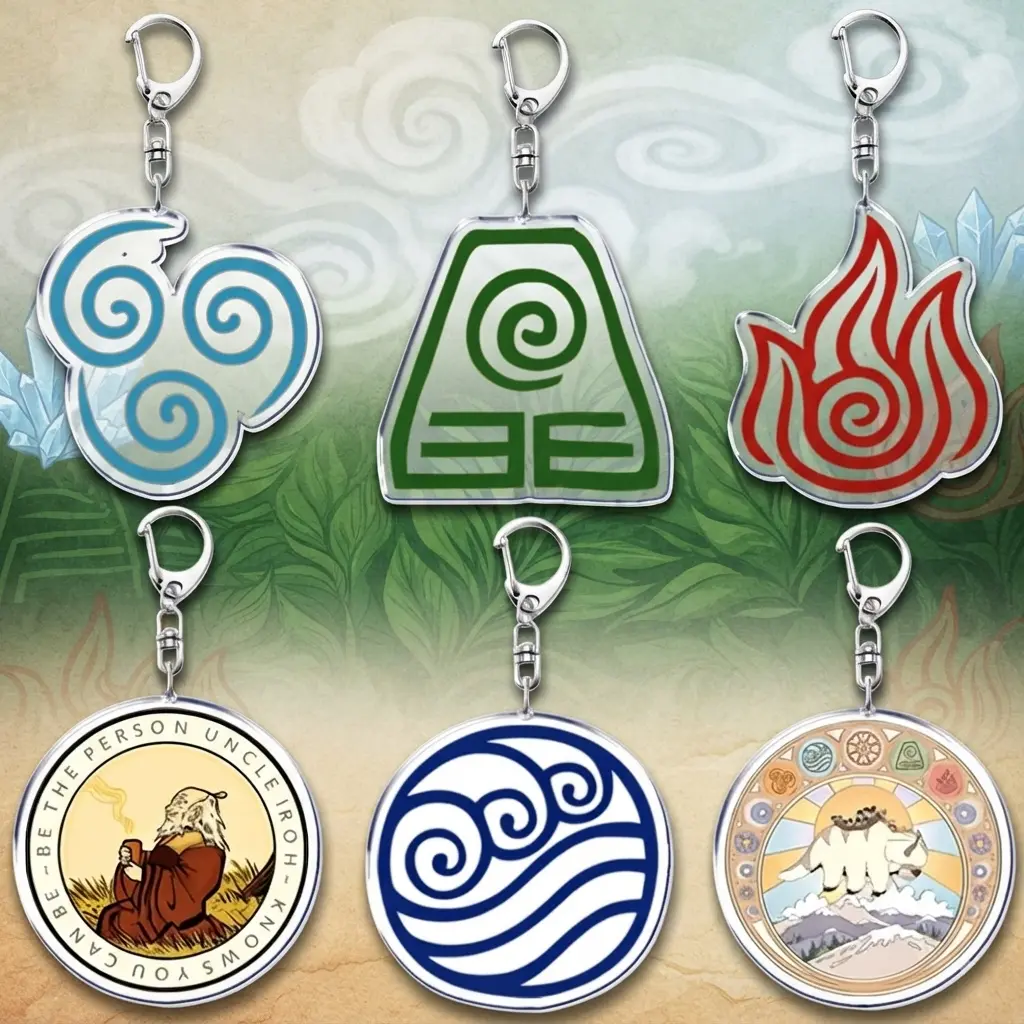 Avatar: The Last Airbender Keychains, Classic anime-inspired designs, perfect for bags, backpacks, keyrings