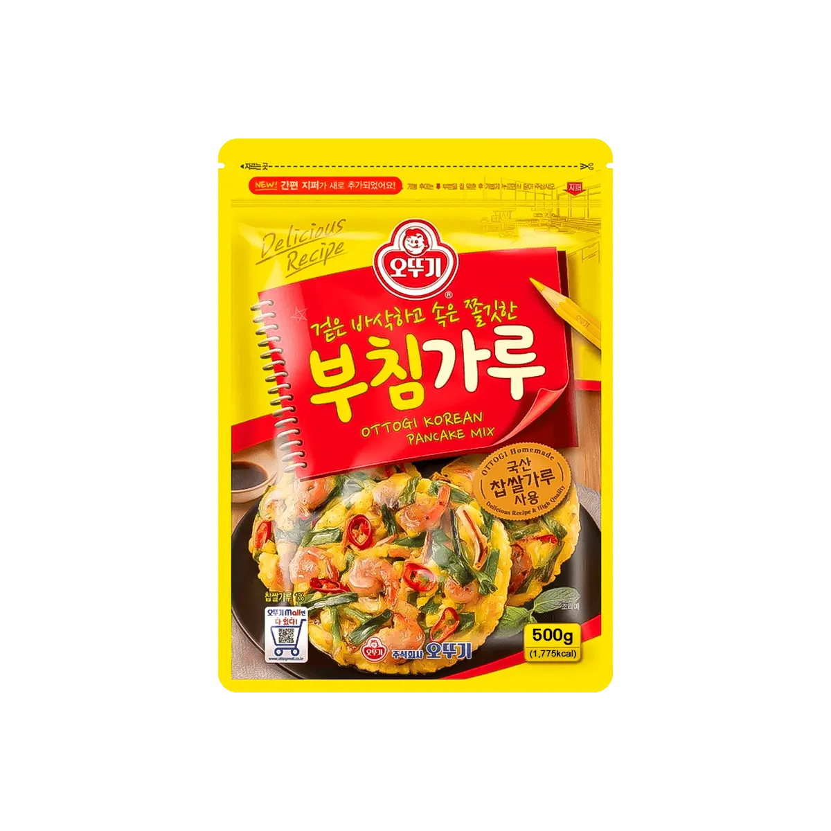 OTTOGI Korean Pancake Mix (Buchim Garu) 500g - Authentic Kimchi Pancake & Seafood Pancake Batter - Easy Korean Cooking