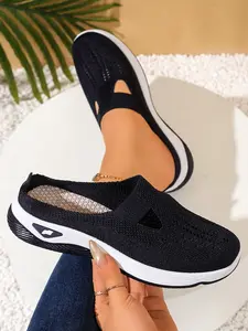 Women's Mid-Aged Mom Shoes Soft Sole Breathable Casual Slip on Shoes Sports Shoes, Comfortable Walking Sneakers for Daily Wear