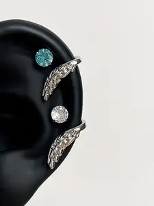 Angel Wing Ear Cuffs Non Piercing for Men and Women, Unique Angel Wings Design, Synthetic Zircon Embedded, Perfect for Daily Wear, Parties, Gifts