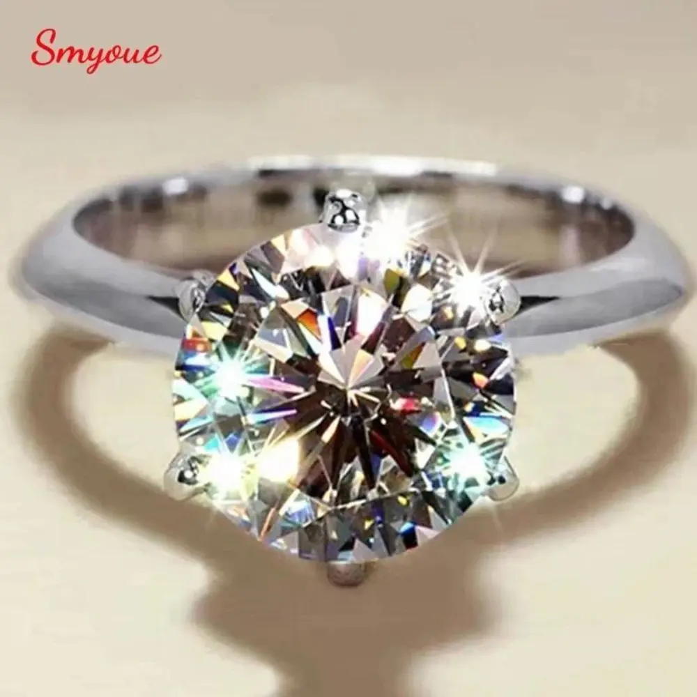 Smyoue Certified 1-5CT Moissanite Ring VVS1 Lab Diamond Solitaire Ring for Women Engagement omise Wedding Band Jewelry Fine