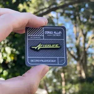 Cyberpunk Afterlife Bar Sign Enamel Pin