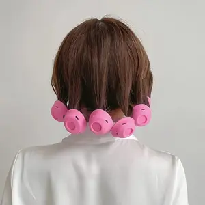 40 Pcs Pink Magic Hair Rollers Including 20 Large and 20 Small Silicone Curlers Haircare Heatless