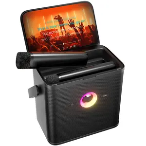 Ikarao Shell S3 Karaoke Machine for Adults, with Lyrics Display and Screen, Karaoke System for YouTube, 2 Wireless Microphones, Autotune & Echo, KaraFun Prime, Portable Karaoke Speaker for Home Outdoor Party