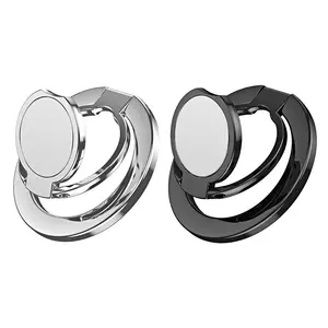 Dual-Sided Magnetic 360° Phone Ring Holder, Adjustable Three-Grip Modes, Compatible with Magsafe, Fits iPhone & Android Phones