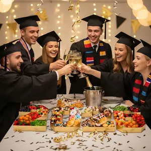 2026 Graduation-Themed Cold Platter with “2026” Letter Design, Customizable 2026 Number, 3 Colors – Sturdy, Versatile Cardboard Tray, ideal for cold platters, chocolates, candies, cupcakes, and graduation party decorations